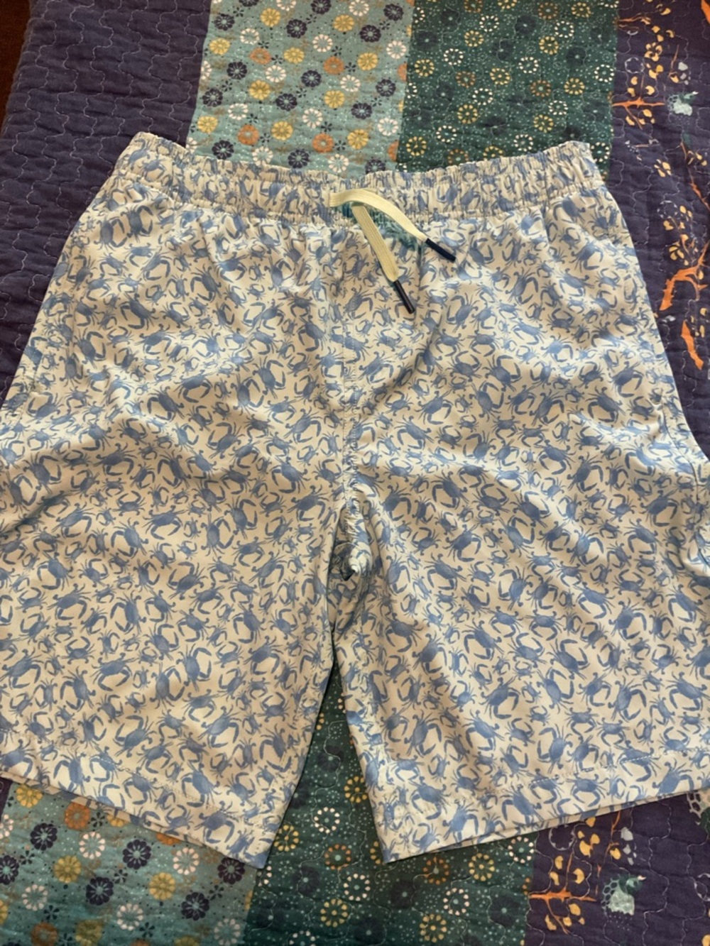 Southern Tide boys XL blue crab swim trunks